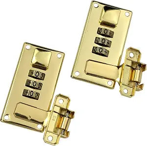 2pcs Luggage Combination Lock, 3 Digit Password Lock, Gold