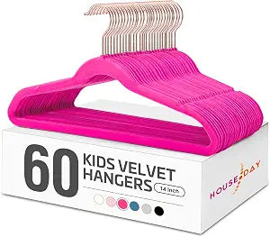 HOUSE DAY Velvet Kids Hangers 60 Pack, Premium Childrens Hangers for Closet