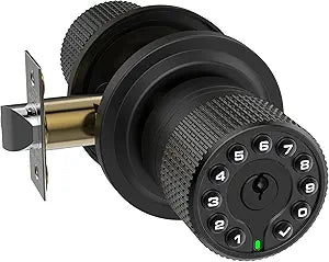 iulock Keypad & Key Smart Door Lock, 50 User Codes, Waterproof, Auto Lock - Matte Black
