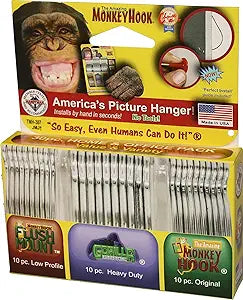 Monkey Hooks Picture Hangers Home and Office Pack, Gorilla Hook, Drywall Hooks for Hanging Pictures, Wall Hooks, Picture Hangers, Picture Hanging Kit, 30 Pc Set