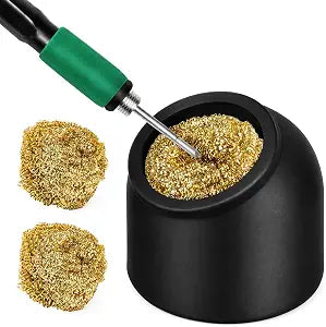 Kaisi Solder Tip Cleaner Kit with 3 Brass Wool Sponges and Silicone Holder