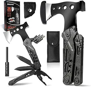 16 in 1 Multitool Camping Survival Gear with Axe Saw Pliers Whistle Hammer