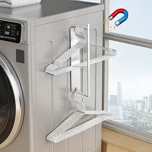 Hanger Organizer Magnetic Hanger Holder for Washing Machine Laundry Room Organization,Clothes Hangers Stacker Coat Hanger Stacker Stand Rack for Adult Kids Velvet Pants Hangers Storage