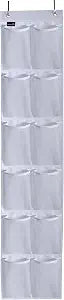MISSLO Heavy Duty Over The Door Storage with 12 Mesh Pockets (White)
