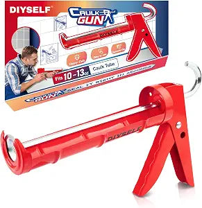 DIYSELF Caulk Gun, Heavy Duty Caulking Tool, 10:1 Thrust for 10 oz Tubes