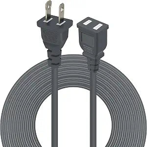9FT Grey Extension Cord 2 Prong Polarized 5A Male to Female