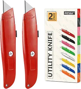 DIYSELF 2 Pack Utility Knife Box Cutter Retractable PVC Pipe Cutter