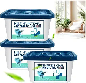 3PCS Multi-Functional Air Magic Box,Automatic Dust Collection Purifies,Air Purification Dust Removal Mic Box,for car, Bedroom, New House, Office, Closet, Automatic Dust-Sucking