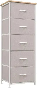Somdot Tall Dresser for Bedroom, 5 Drawer Storage Cabinet, Ash Grey
