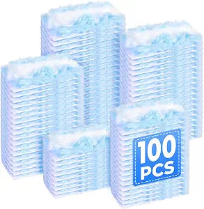 100 Pack Duster Refills Only, Microfiber Replacement Heads for Blinds, Blue