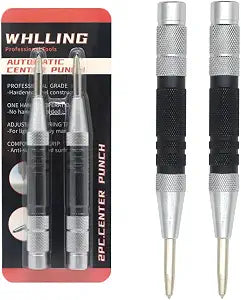 WHLLING 2-Piece Automatic Center Punch, 6 Inch Hardened Steel Spring Punch