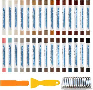 Furniture Repair Wax Sticks, 30 Colors Floor Scratch Wood Filler Sticks