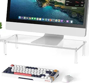 Acrylic Monitor Stand Riser 23.6X7.8" Clear Computer Laptop Stand Riser