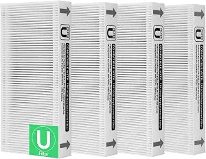 4-Pack FRF102B Replacement Filter Compatible with Febreze FRF102B/FHT170/FHT180/FHT190 and Honey-Well Clean U Filter HRF201B/HHT270/HHT290 Air Purifiers