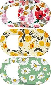 Laptop Camera Cover Slide Cute, Ultra Thin Webcam Cover for iPhone iPad MacBook Pro Computer iMac Cell Phone PC Accessories, Camera Blocker Slider, Great for Privacy - Flowers (3*Flowes)