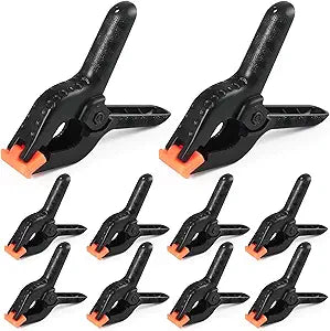 10 Pcs Spring Clamps, PureGuard 4.5 Inch Plastic Balloon Arch Clips Clamps Heavy Duty for Arch Backdrop Stand Woodworking Photography Crafts Decoration, Black