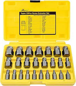 Topec 25Pcs Screw Extractor Set, Multi-Spline Easy Out Bolt Extractor Kit