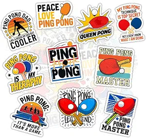 10pcs Ping Pong Sticker Motivational Quotes Vinyl Decal