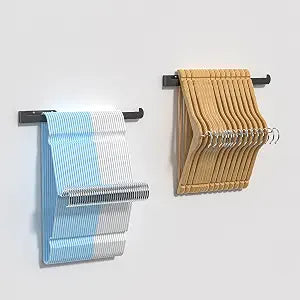 2 Pack Hanger Holder,Hanger Storage Rack for Wall,Hanger Stacker for Closet Laundry Room,Clothes Hanger Storage for Adult or Child Clothes HangersBlack 15-Inch