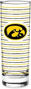 Rico Industries NCAA 13oz Collins Glass Tall Clear Glass Tumbler for Cocktails, Mixed Drinks, and Everyday Beverages, Durable HighballStyle Drinkware