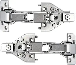 HJ 165 Degree Corner Cabinet Hinges, 2 Pack Lazy Susan Hinges, Face Frame Soft Close Concealed Hinges for Kitchen Corner Cabinet Folding Doors, 3D 6-Way Adjustable Replacement Hardware