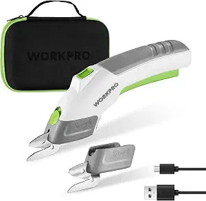 WORKPRO Cordless Electric Scissors with 2 Blades, Rechargeable Power Shears
