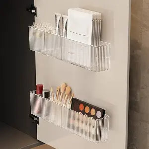 Lae Nuvole Wall Organizer, 2-Pack Clear Adhesive Shelves for Narrow Space
