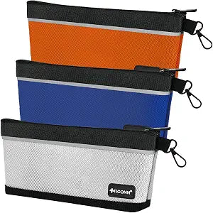 TICONN 3PK Tool Pouches with Zipper, Waterproof 1680D Oxford Small Tool Bag