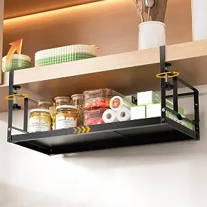 PrueBox Under Shelf Storage Basket Organizer Adjustable Heavy Duty Hanging