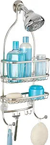 iDesign York Metal Wire Hanging Shower Caddy, Satin Silver