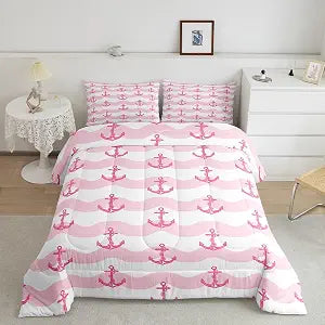 jejeloiu Anchor Comforter Set Twin Size for Boys Girls Teens