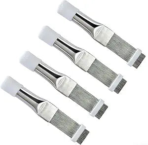 4-Pack AC Fin Comb Straightener Air Conditioner Cleaner Tool for Condenser & Evaporator Coils, Includes Coil Brush for AC Unit Maintenance & Radiator Cleaning