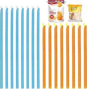 16PCS Reusable Bag Seal Sticks,Magic Bag Sealer Stick Plastic Bag Sealers Bag Clips for Food Storage, Freezer & Pantry Organization13.75inch and 11.25inch)