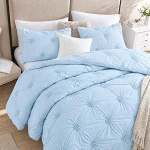 Swift Home Twin/Twin XL Comforter Set, 3D Floral, Baby Blue