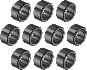 uxcell 10 Pcs Aluminum Spacer, 1/4" Bore x 3/8" OD x 3/16" Length Black Round Spacer Unthreaded Standoff Bushing Plain Finish Metal Spacers