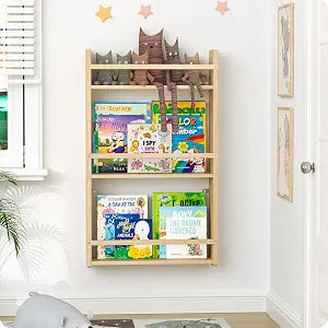 Wall Bookshelf for Kids, 3 Tier Kids Bookshelf Wall, 16.5 inch Floating Book Shelves for Nursery, Great for Bedroom, Living Room, Play Room and Nursery.