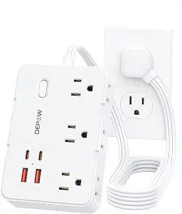 DEPOW 3 FT Power Strip Surge Protector with 6 Outlets 4 USB Ports (2 USB C)