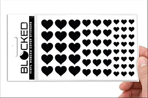 BLOCKED Original Vinyl Webcam Cover Stickers | Restickable & Stackable Privacy Covers | for All Camera-endable Devices | 3-Sizes | 57 Black Hearts (Muted Matte)