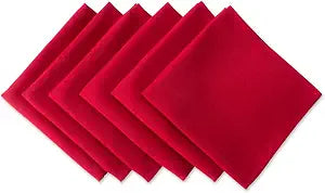DII 100% Spun Polyester Table Top Collection, Napkins, 18x18, Red, 6 Piece