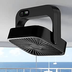 Magnetic Cruise Ship Approved Fan, 5000mAh Battery Operated Cruise Fan with 5 Speeds, Magnetically Sticks on Cabin Ceilings and Walls, Cruise Ship & Cruise Essentials 2026 - Black