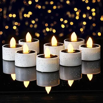 Homemory 8-Pack Solar Tea Lights Outdoor Waterproof, Dusk to Dawn Candles