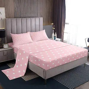 Feelyou Bedding Polka Dots Bed Sheets Full Size 4 Pieces Boys Girls Teens
