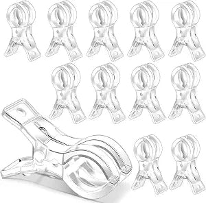 12 Pack Clear Balloon Arch Clips, Spring Clamps for Backdrops