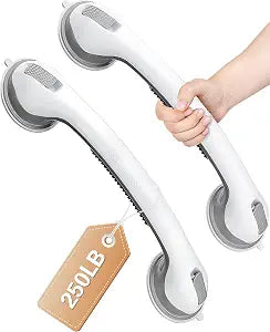 Esvara Grab Bars for Bathtubs and Showers,2 Pack White Grab Bar Safety Handle for Shower, Tub & Bathroom Balance Easy-Grip Support Rail for Seniors & Everyday Assistance