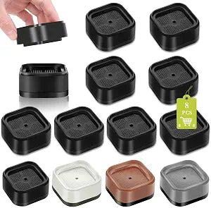 8 Pack Furniture Risers 1 or 2 Inch, Adjustable Bed Risers Heavy Duty For Table Desk Couch Chair Sofa Cabinet Bed Legs Dorm, Square Stackable Bed Raisers Blocks Lift Height 1", 2" or 3", Black