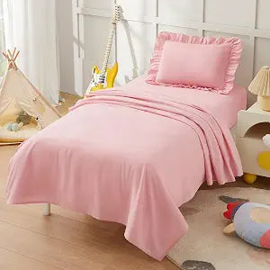 KKJIAF 3 Piece Light Pink Toddler Sheet Set