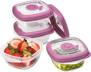 Small Plastic Food Storage Containers With Lids Airtight, 5 Oz Snack / Fruit Lunch Box For Kids, Meal Prep To Go, Fridge Storage Containers, Easy Open Lids, Dishwasher Safe, BPA Free, 5 Oz - Set of 4