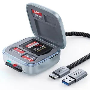 llano Micro SD Card Reader Case, TF 4.0 Memory Card Reader Holder(5Gbps)