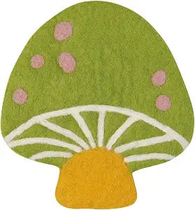 Jubilee Mushroom Gems Felt Wool Trivet 8 x 7.75in