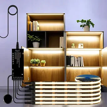Black Cabinet Light COB LED Strip 6in1 Dimmable Touch Control